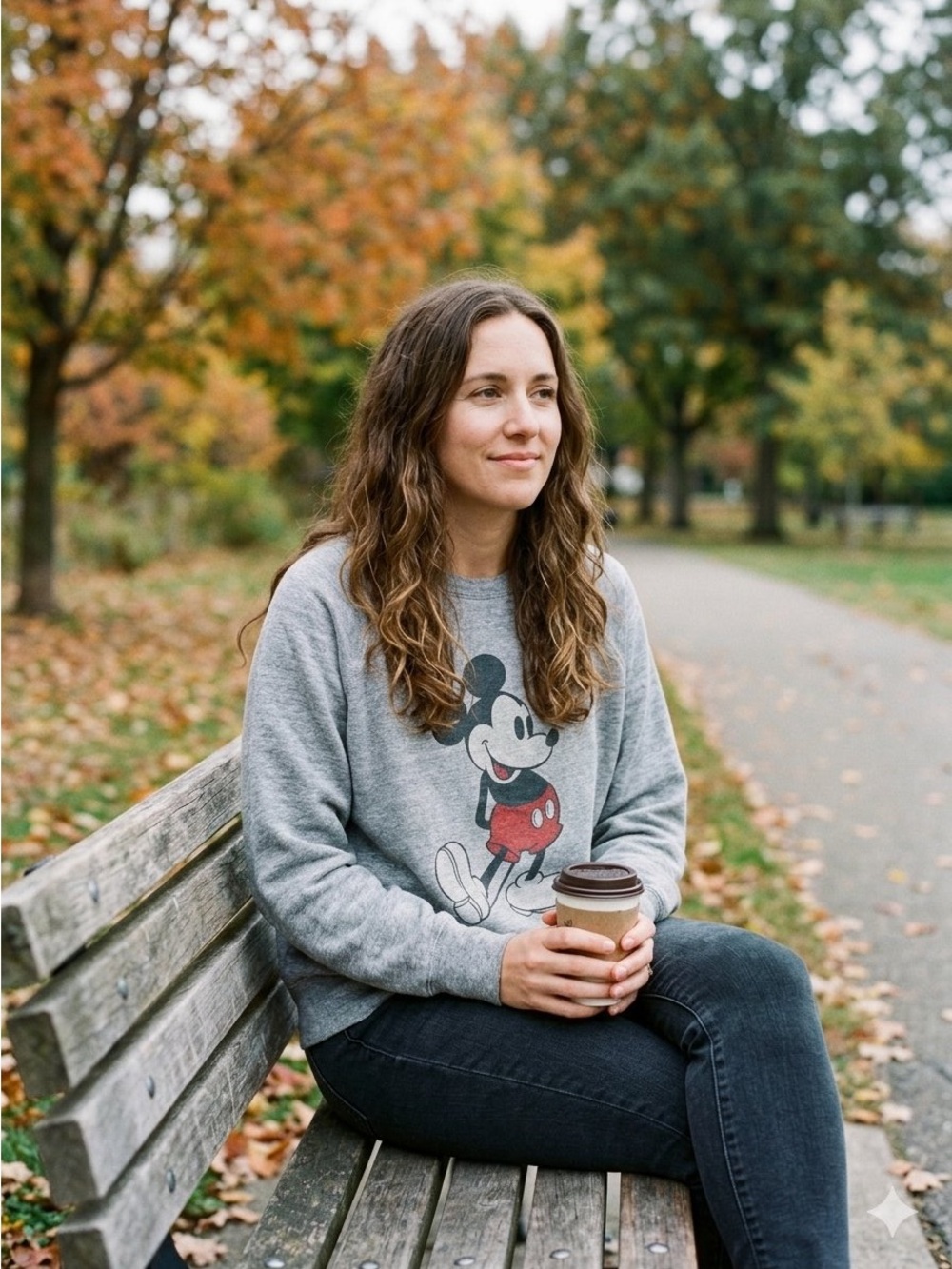 Disney Gray Mickey Mouse Crewneck Sweatshirt